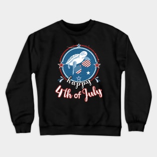 Retro Happy 4th of July Cute Patriot Turtle Crewneck Sweatshirt